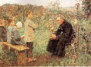 Muenier, Jules-Alexis The Catechism Lesson France oil painting artist